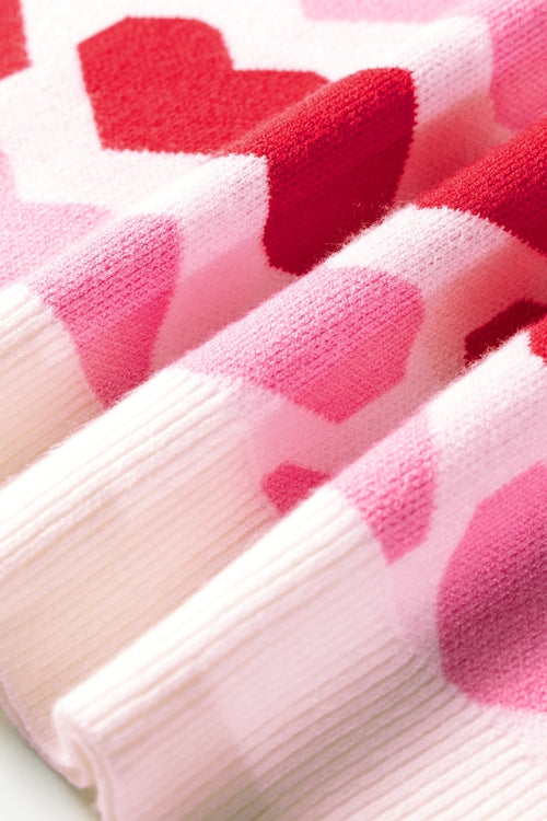 Valentine Heart Short Sleeve Crewneck Sweater